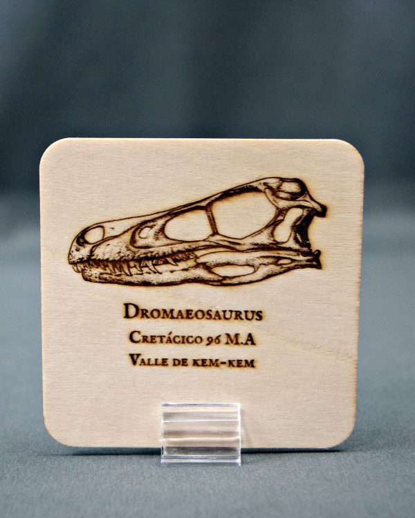 Tarjeta de madera Dromaeosaurio